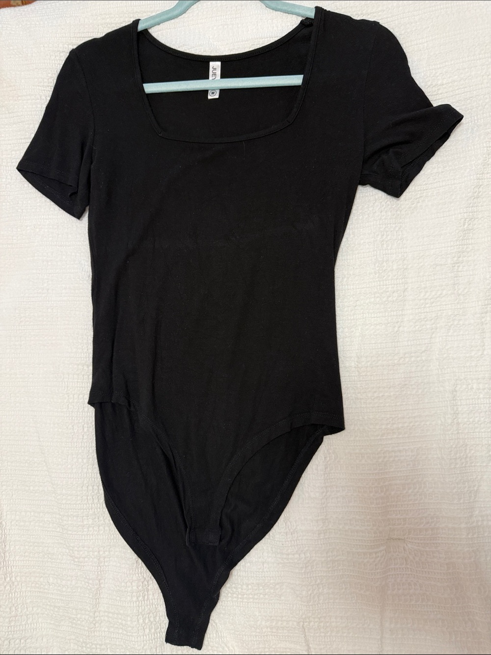 Amazon Black Short Sleeve Scoop Neck Bodysuit